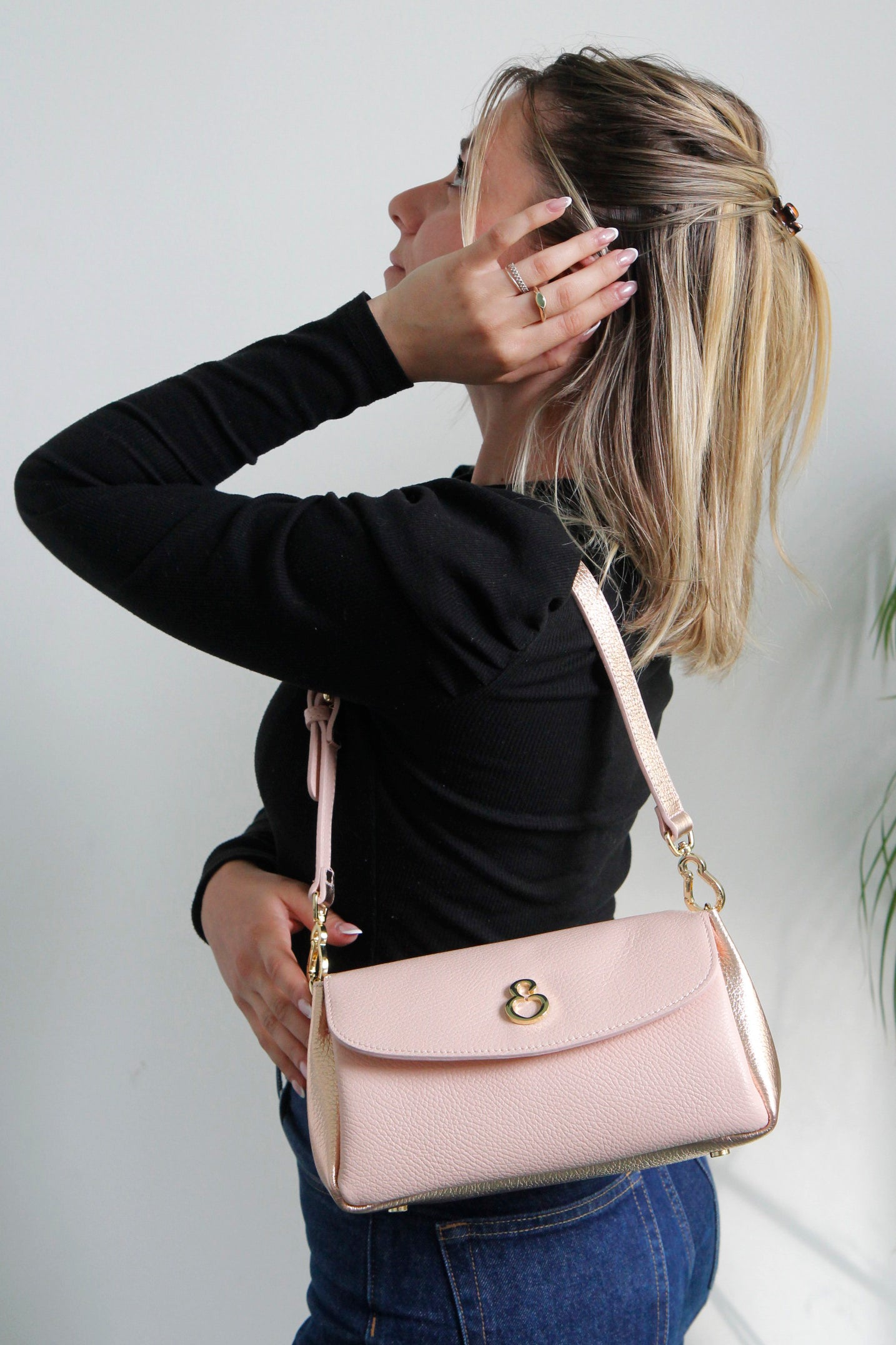 Borsa a spalla Candy Glam Pelle Martellata Oro