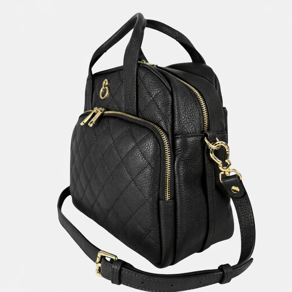 Borsa a mano Megane Matellassè Martellata Nera Pelle Martellata Oro SPEDIZIONE DAL 13/03