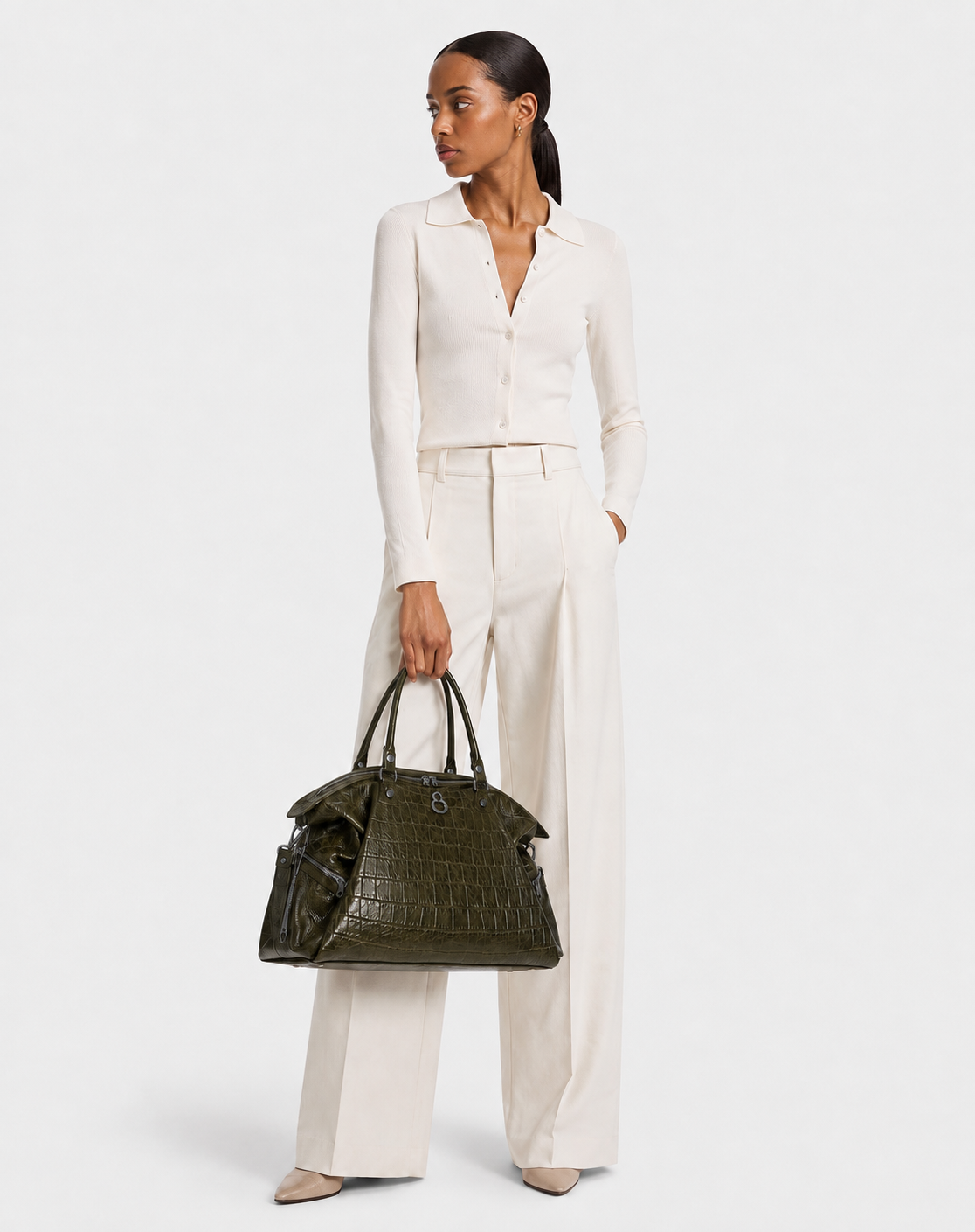 Borsa a Sacca Stella Lyra Cocco stampato Dark