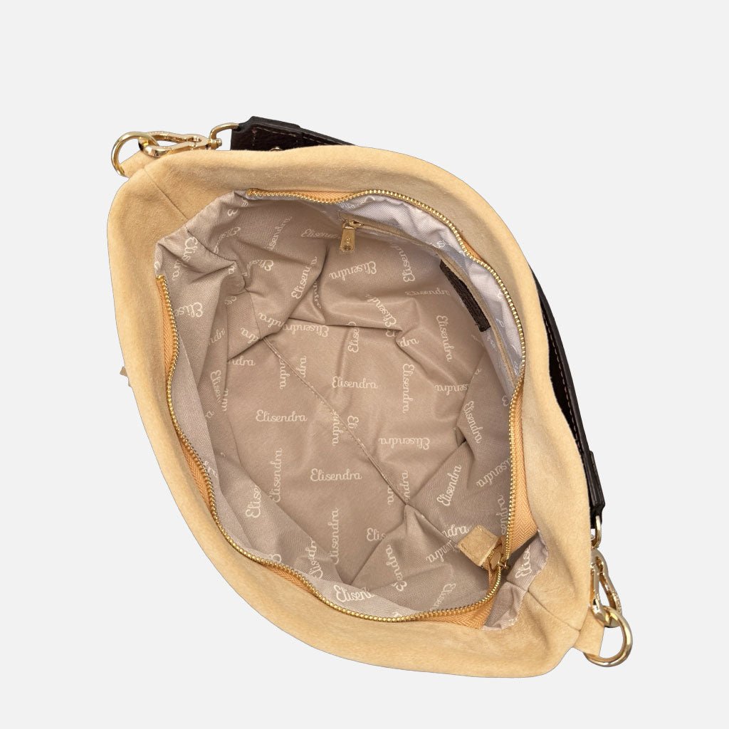 Borsa a spalla Camille Vaniglia Camoscio Oro - Elisendra®
