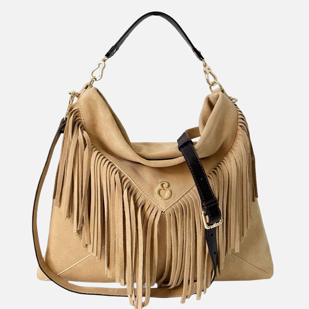 Borsa a spalla Camille Vaniglia Camoscio Oro - Elisendra®