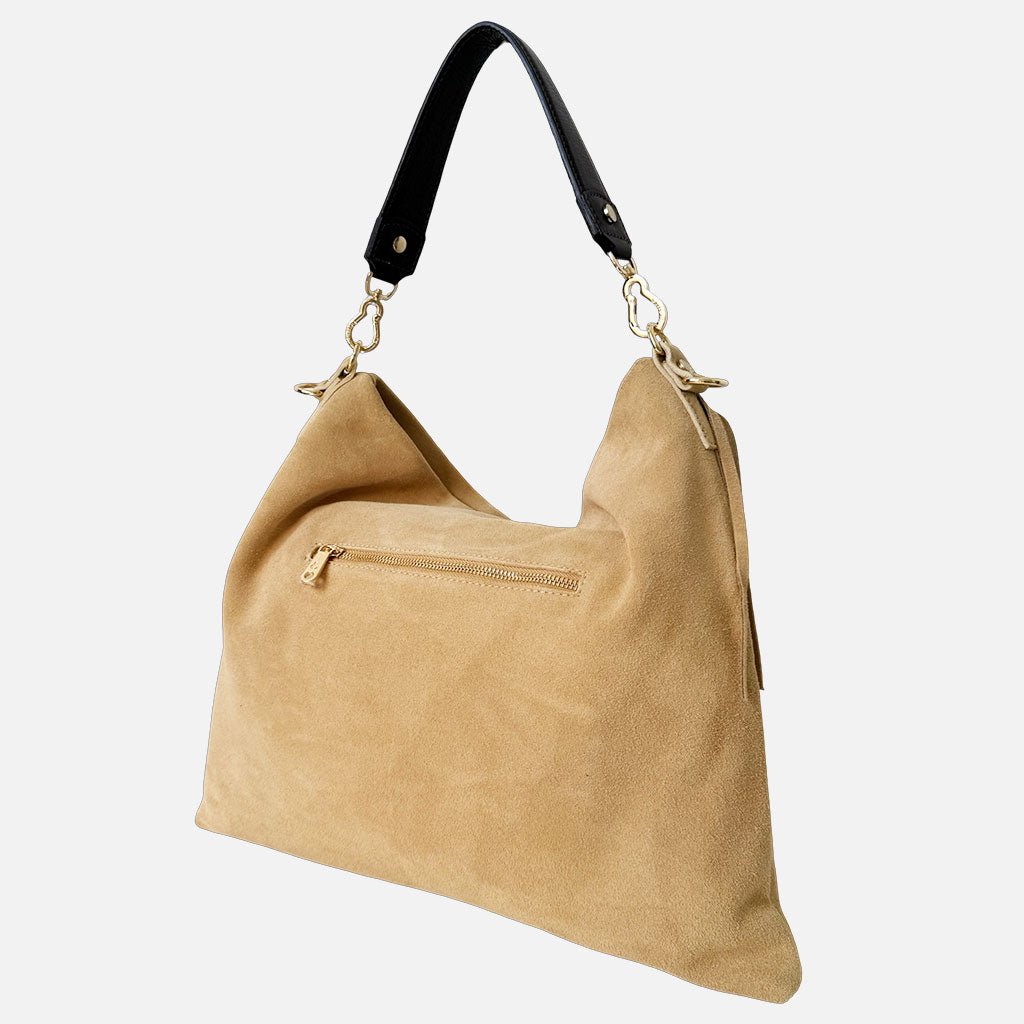 Borsa a spalla Camille Vaniglia Camoscio Oro - Elisendra®