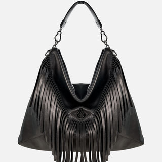Borsa a spalla Camille Nera Pelle Vitello Dark