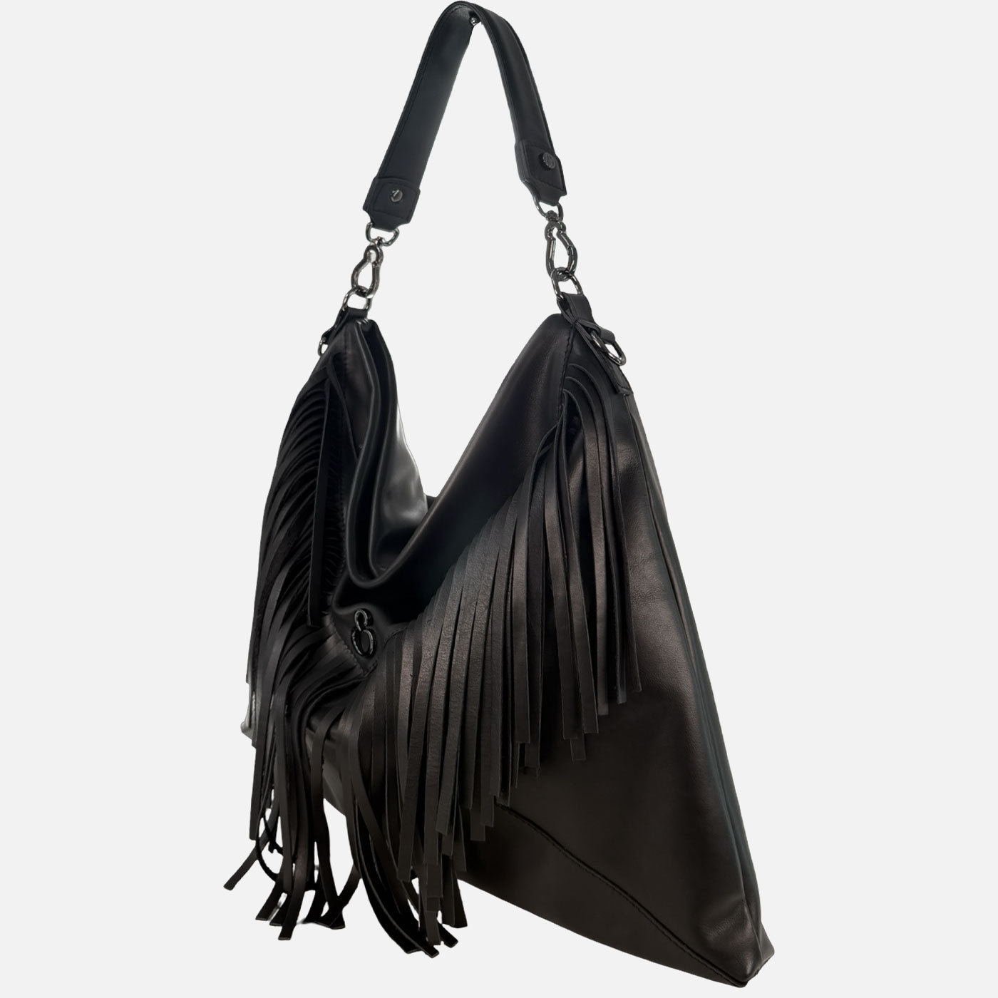 Borsa a spalla Camille Nera Pelle Vitello Dark