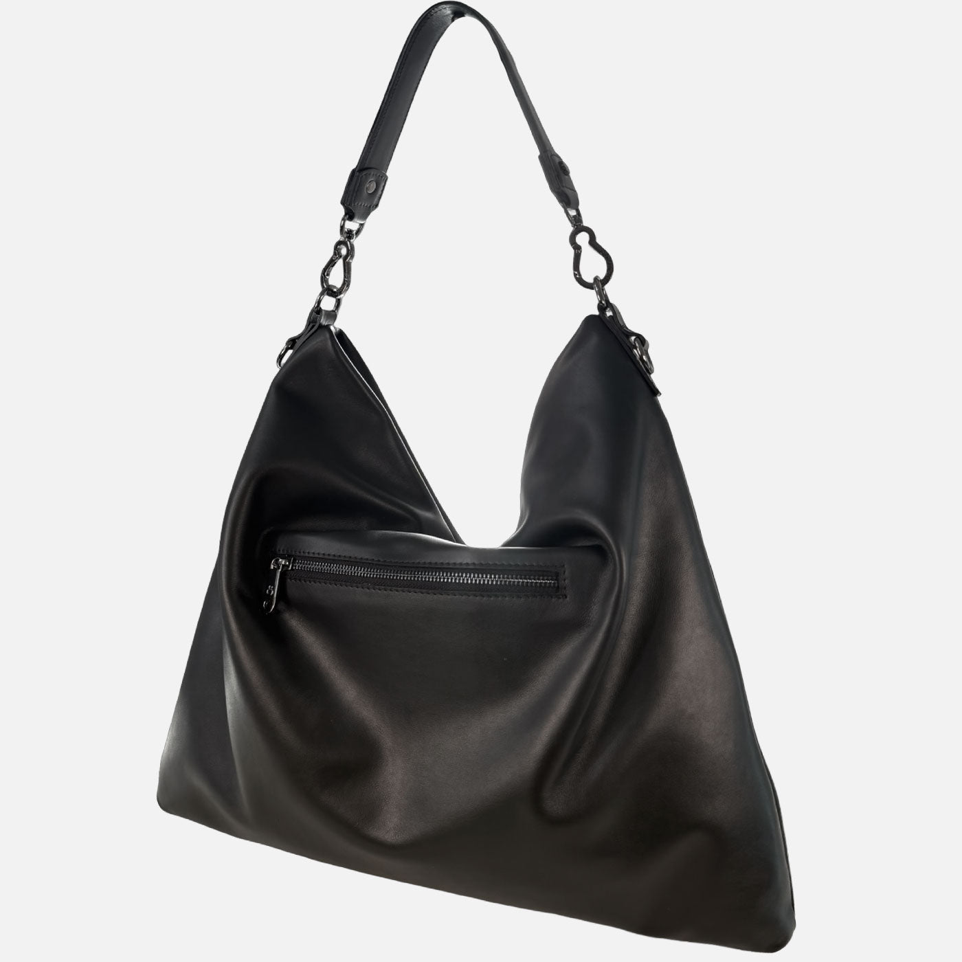 Borsa a spalla Camille Nera Pelle Vitello Dark