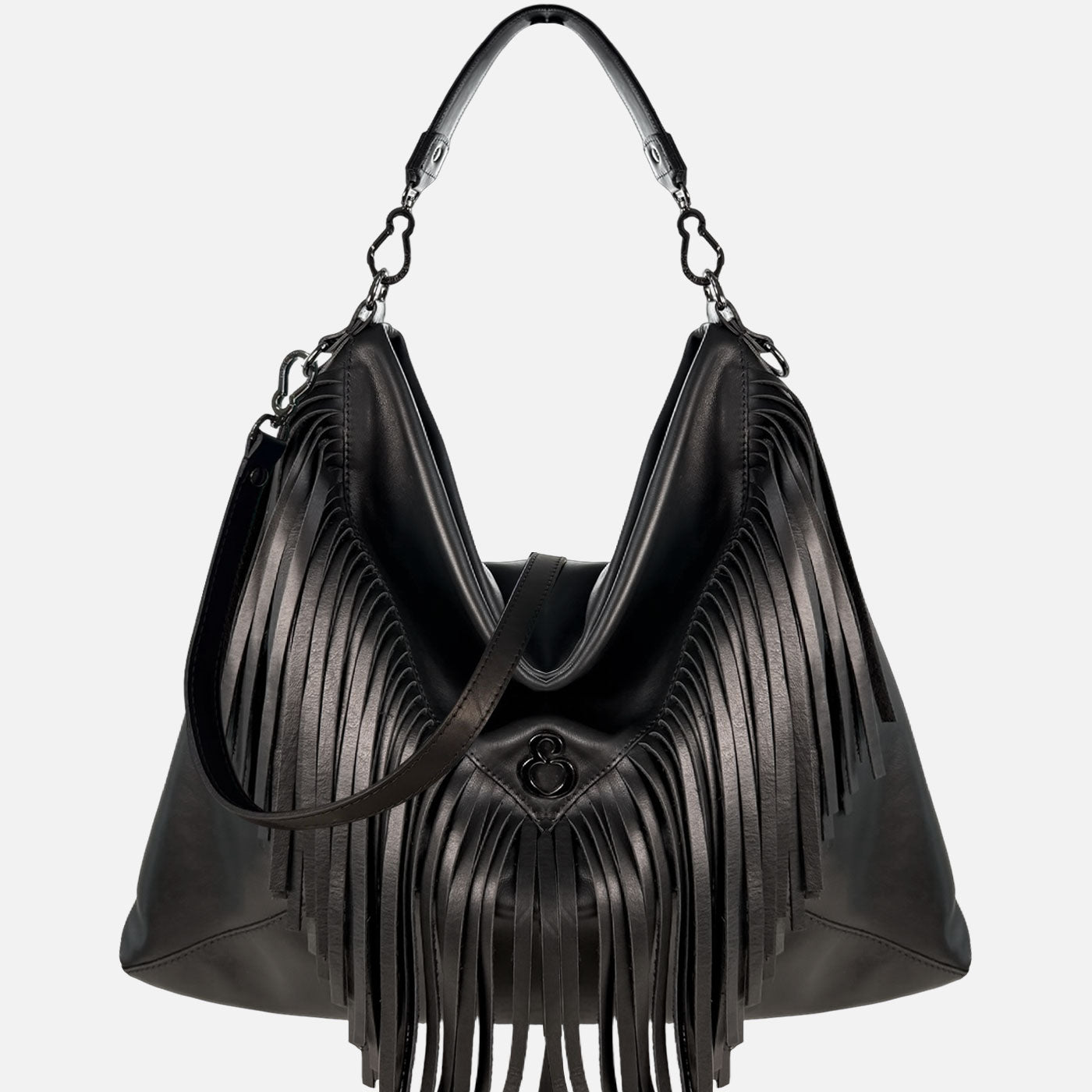 Borsa a spalla Camille Nera Pelle Vitello Dark