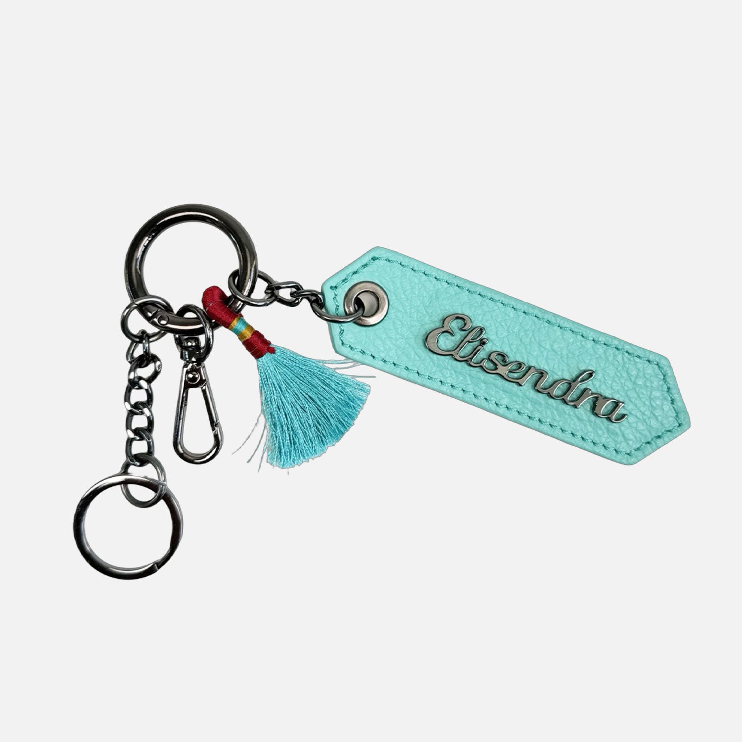 Porta chiavi Charm con nappa e anello Tiffany Pelle Martellata Dark