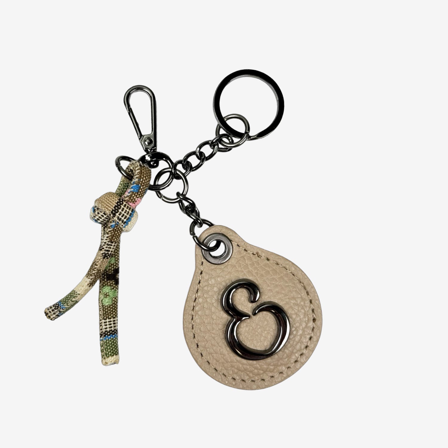 Porta chiavi Goccia con corda Moka Pelle Martellata Dark