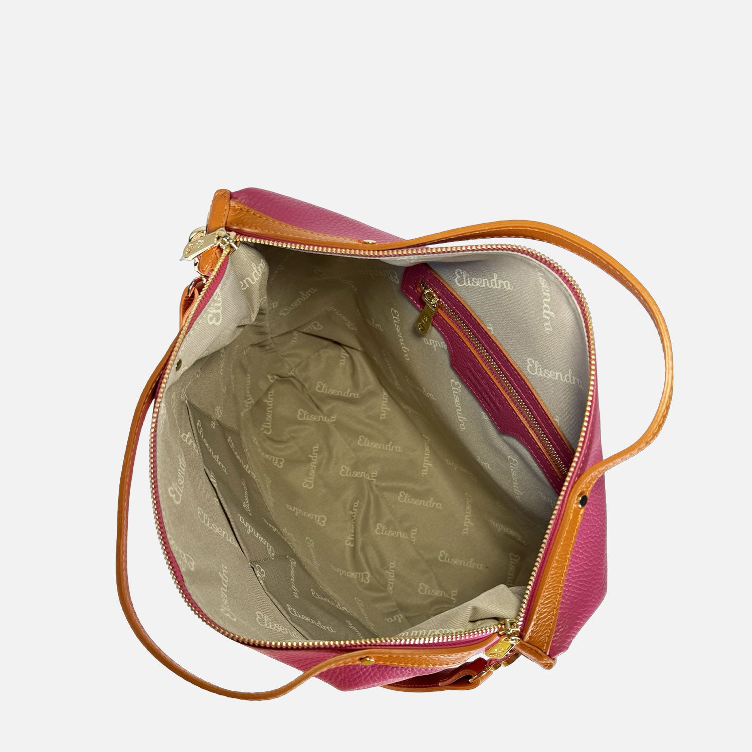 Borsa a mano City Lampone Pelle Martellata Oro