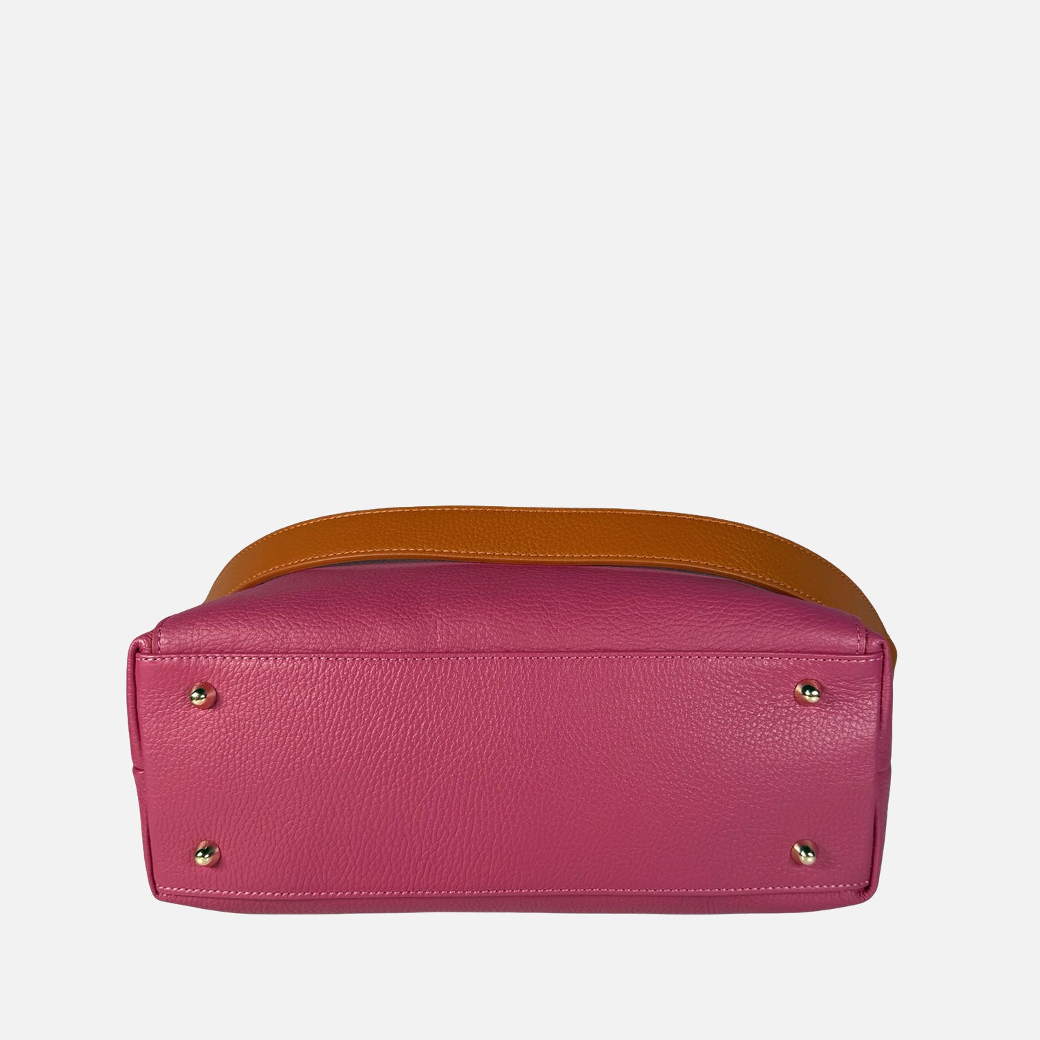 Borsa a mano City Lampone Pelle Martellata Oro