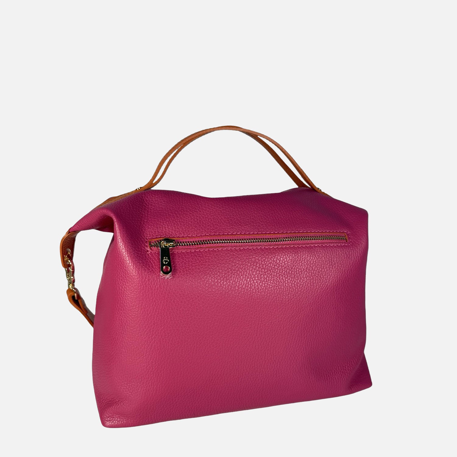 Borsa a mano City Lampone Pelle Martellata Oro