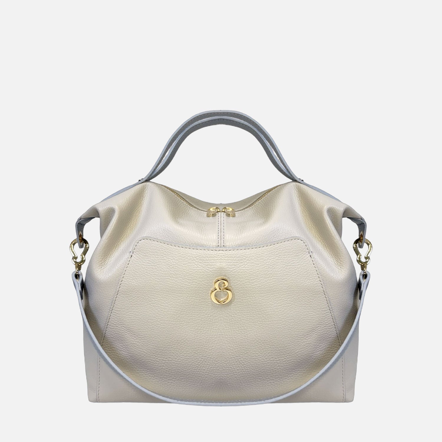 Borsa a mano City Ghiaccio Pelle Martellata Oro