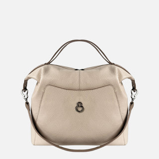 Borsa a mano City Burro Pelle Martellata Dark