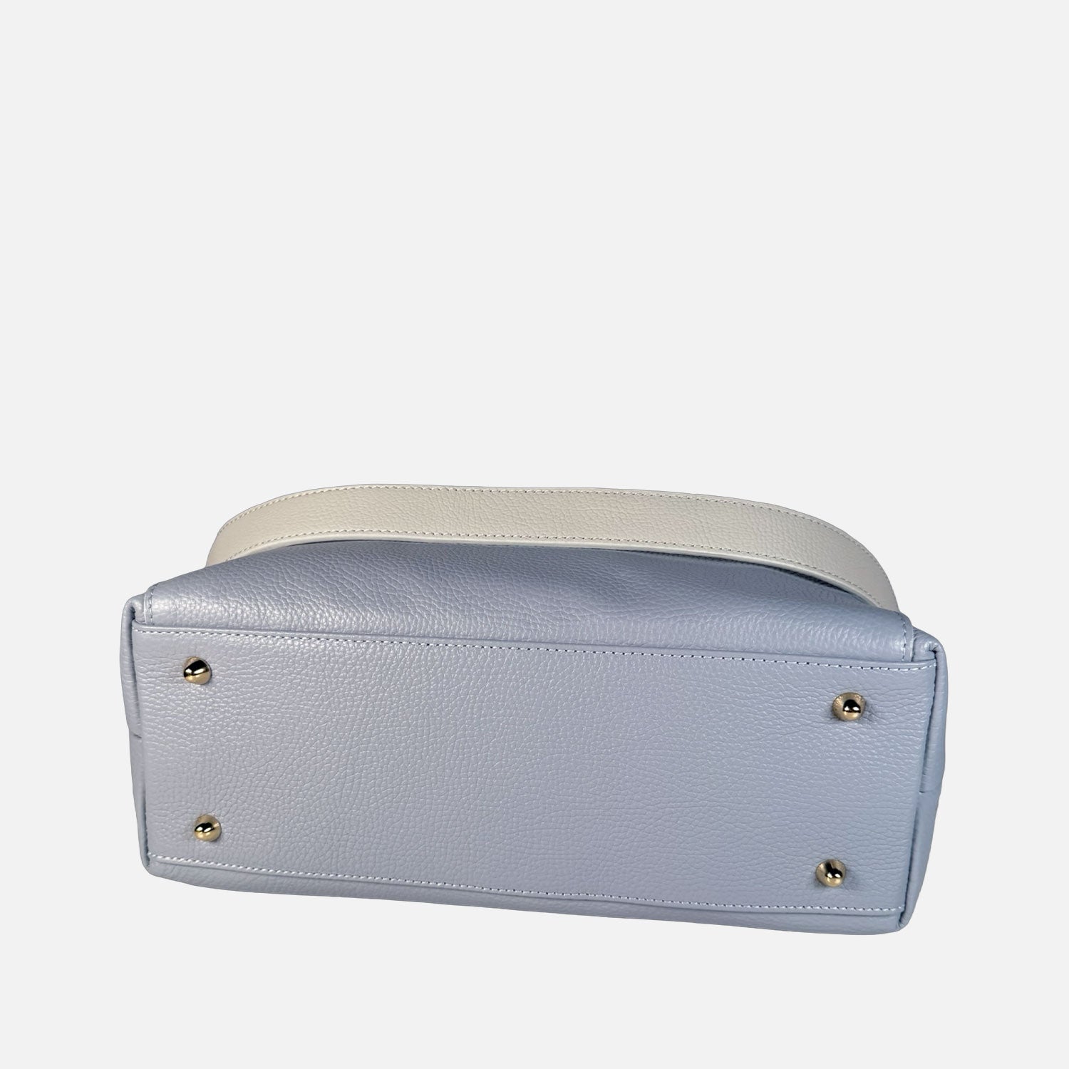 Borsa a mano City Azzurro Pelle Martellata Oro