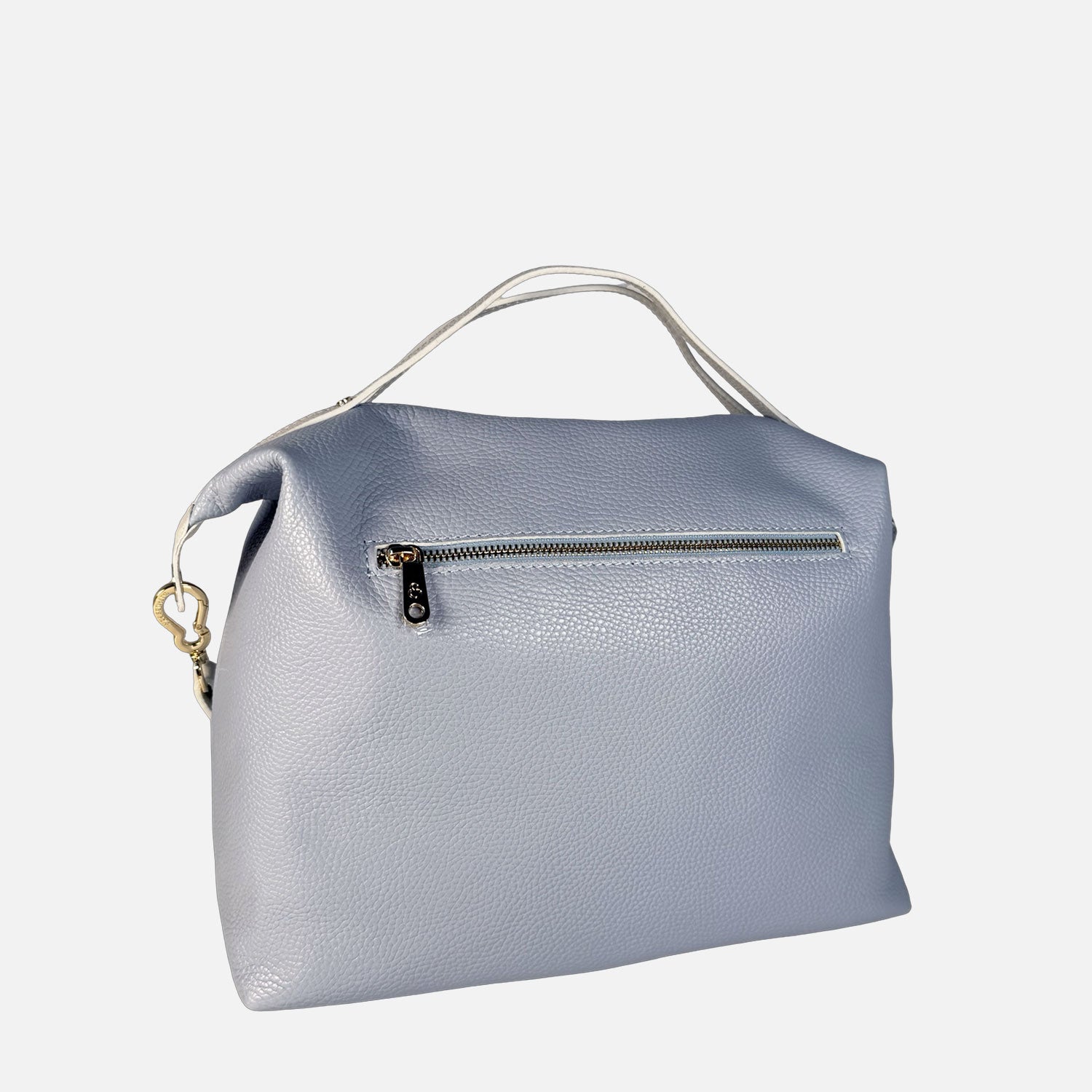 Borsa a mano City Azzurro Pelle Martellata Oro