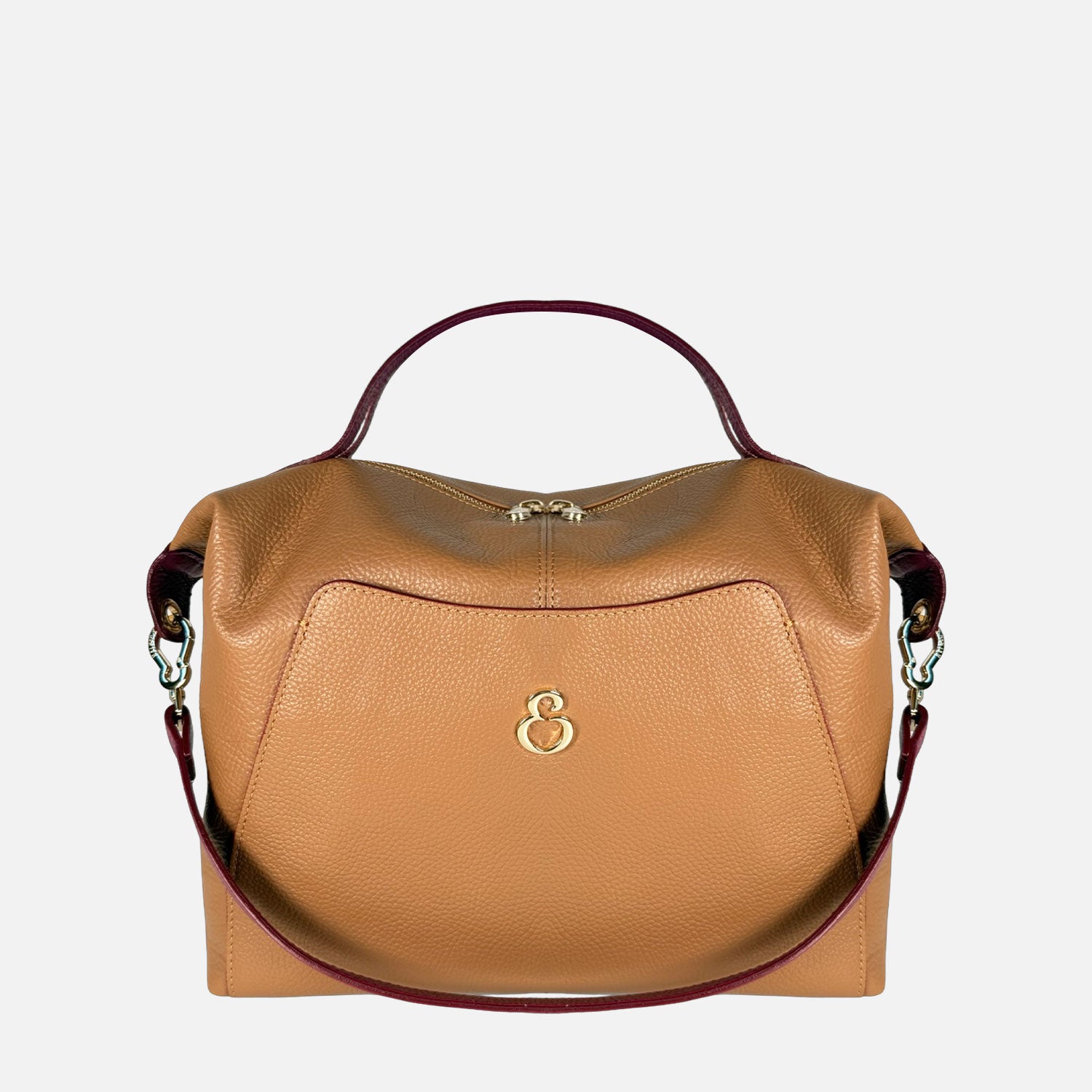 Borsa a mano City Toffee Pelle Martellata Oro