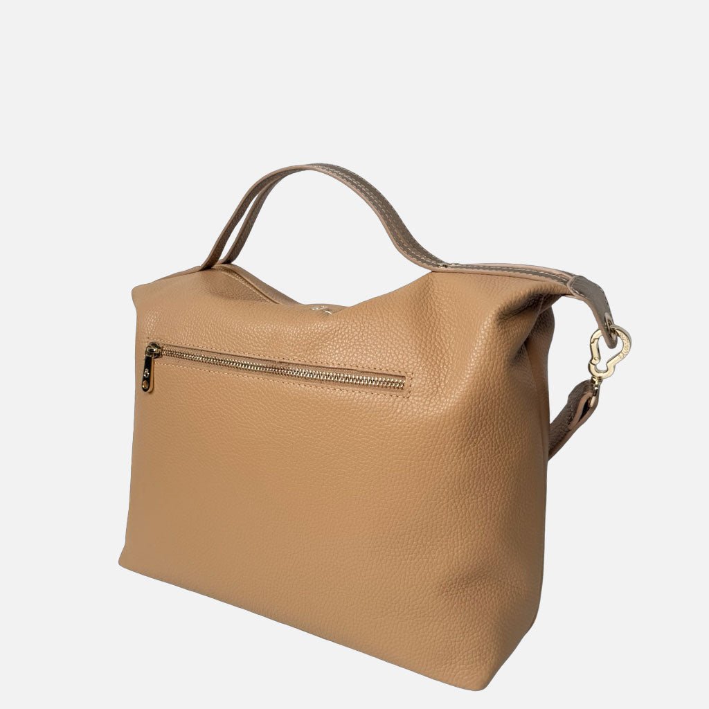 Borsa a mano City Savana Pelle Martellata Oro - Elisendra®