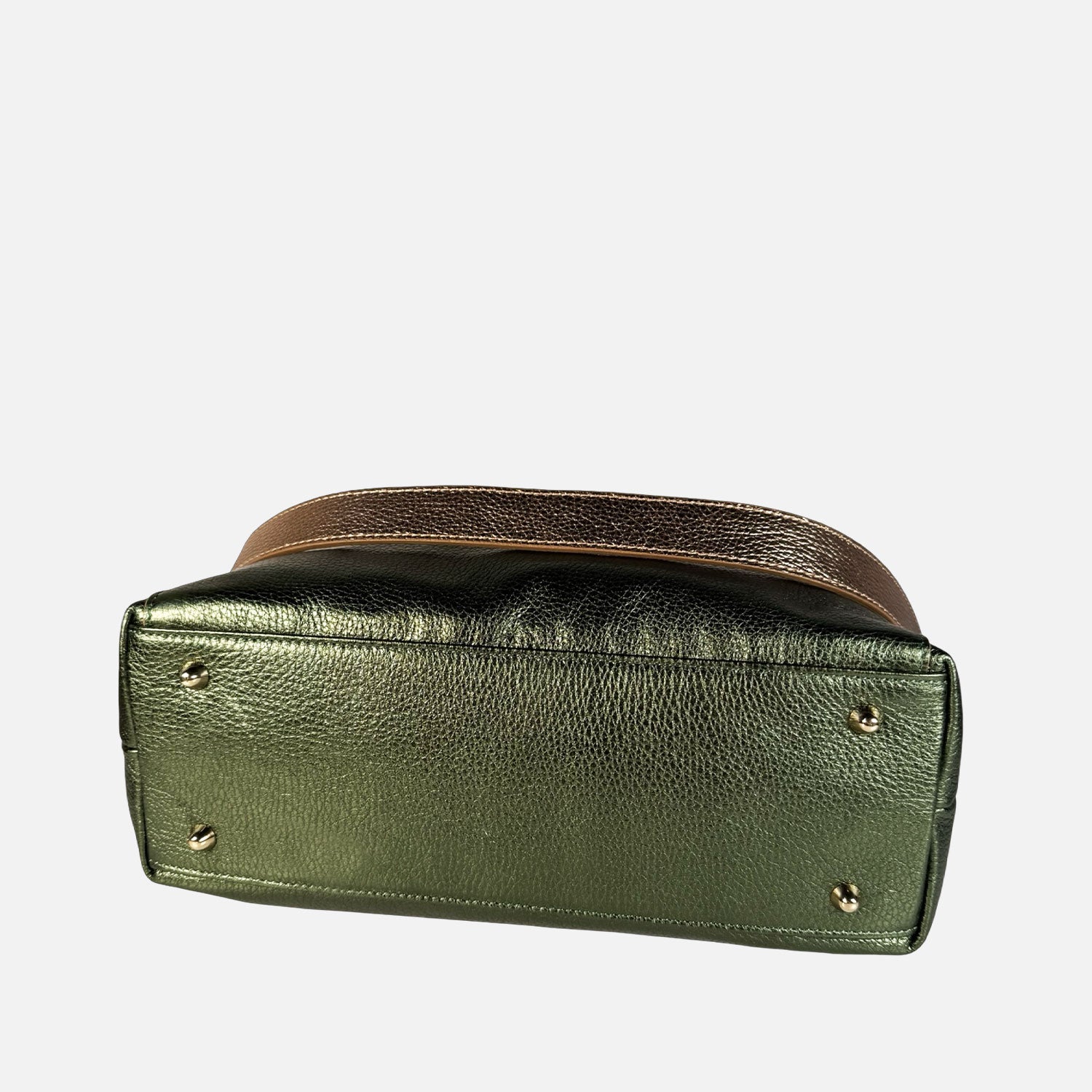 Borsa a mano City Military Shine Pelle Laminata Oro