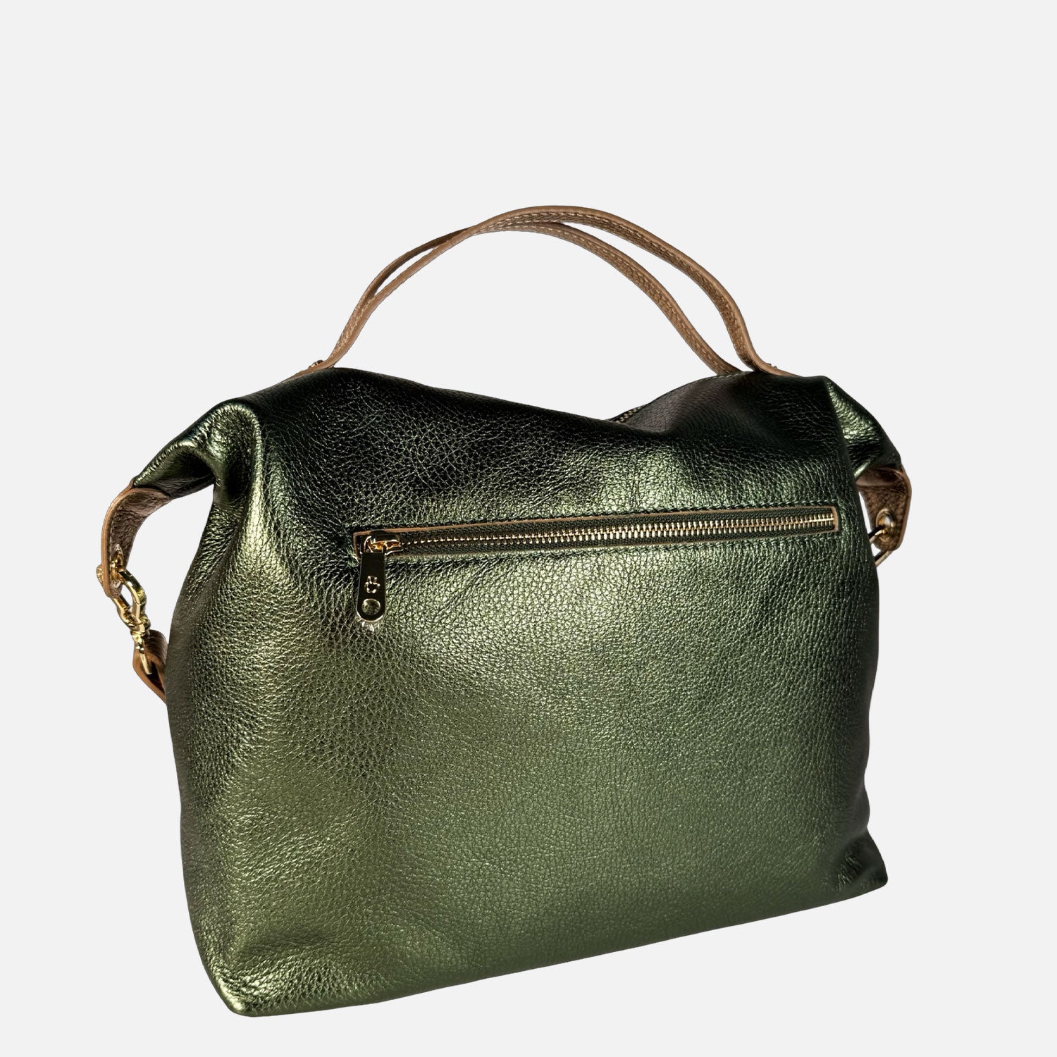 Borsa a mano City Military Shine Pelle Laminata Oro