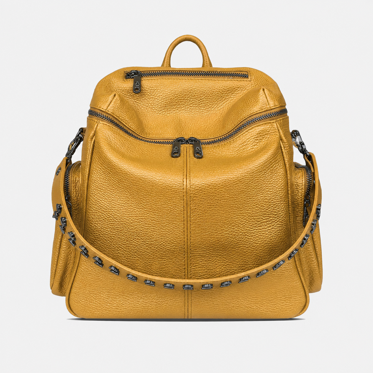 Zaino Saray Curry Pelle Martellata Dark