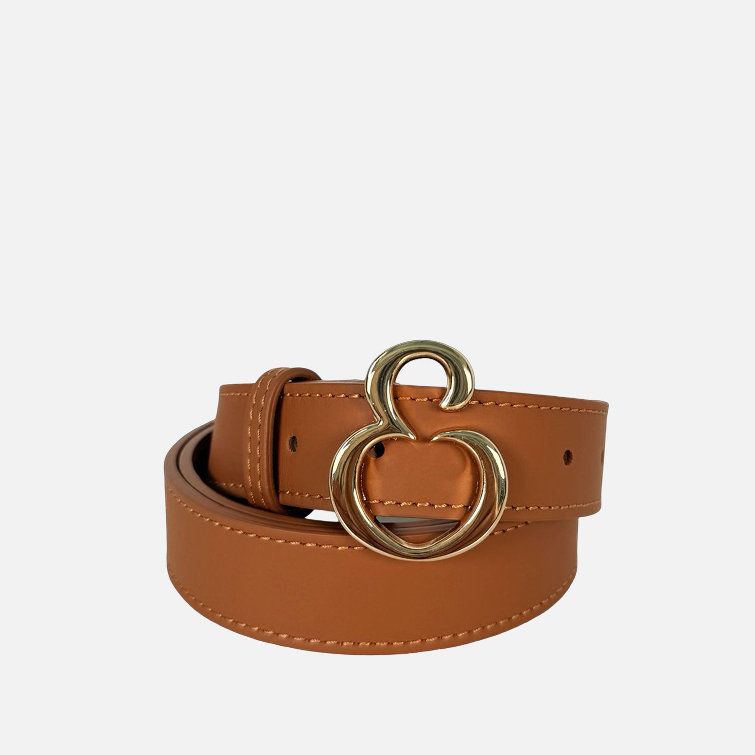 Cintura Dafne Pelle Liscia Cuoio Oro