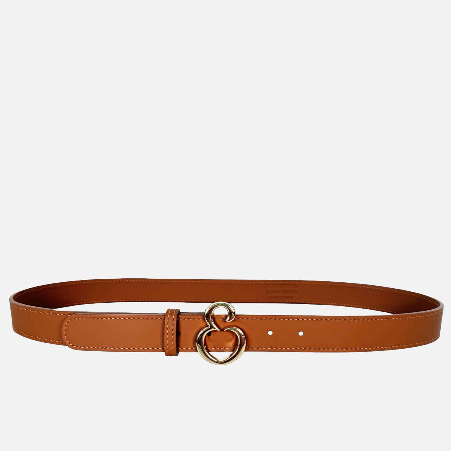 Cintura Dafne Pelle Liscia Cuoio Oro