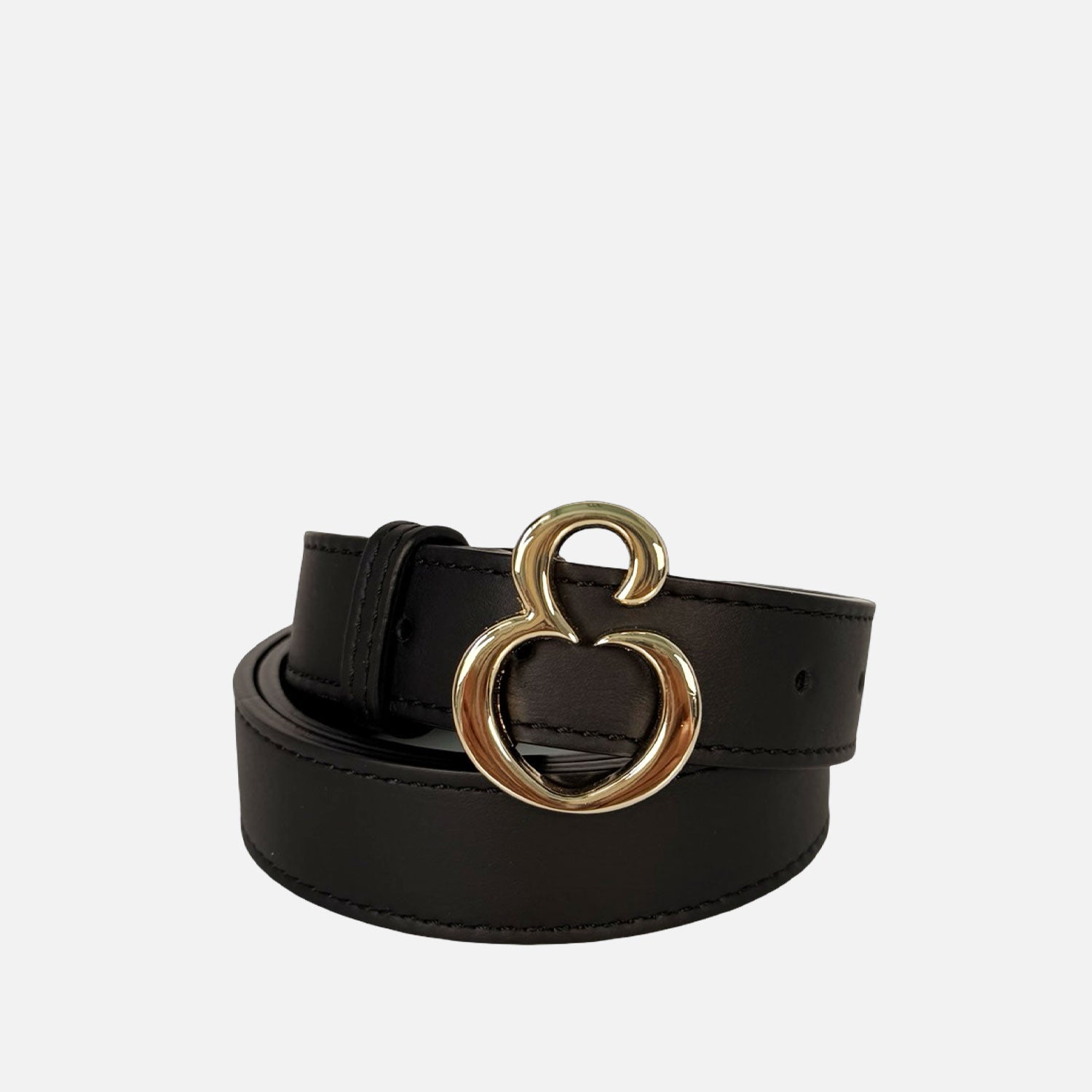 Cintura Dafne Pelle Liscia Nera Oro