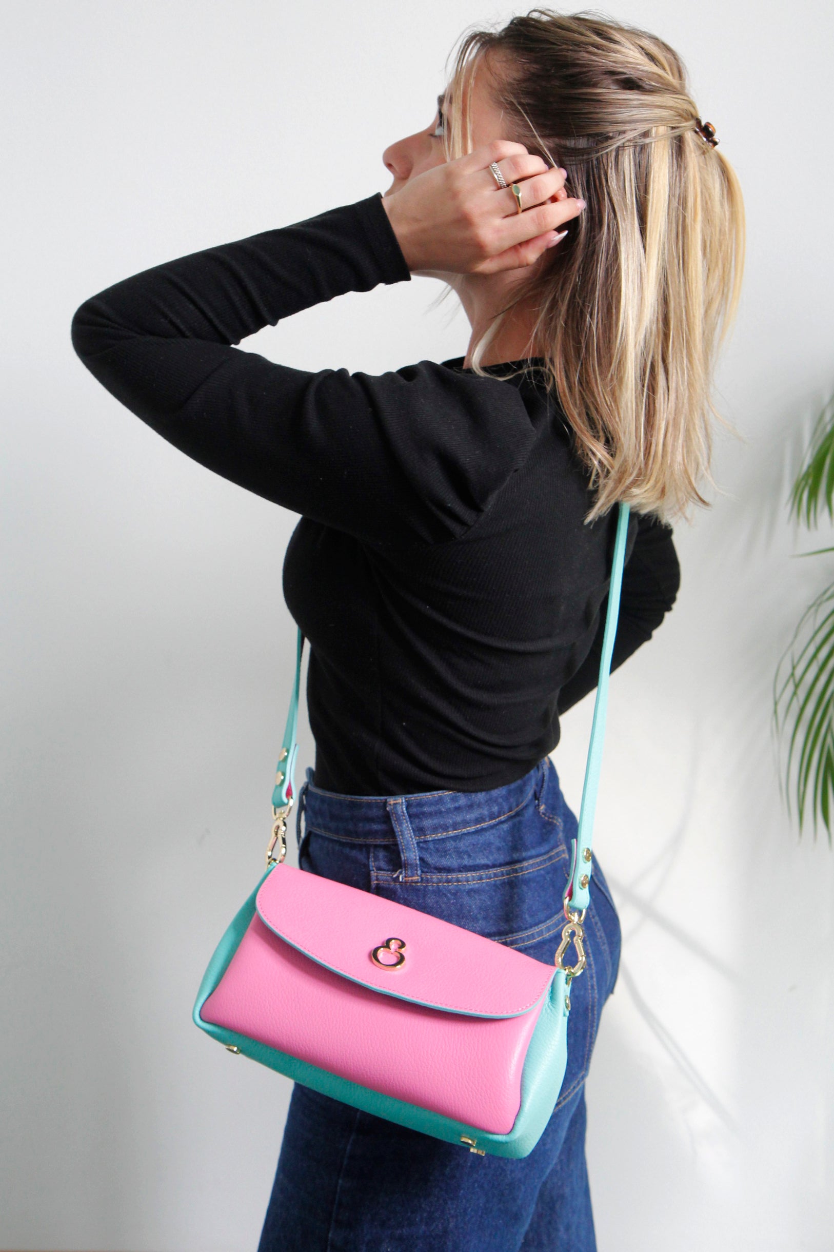 Borsa a spalla Candy Bubble Pelle Martellata Oro