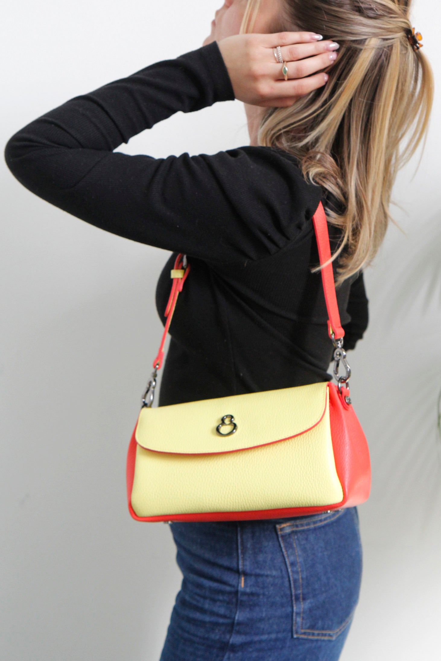 Borsa a spalla Candy Tropical Pelle Martellata Dark