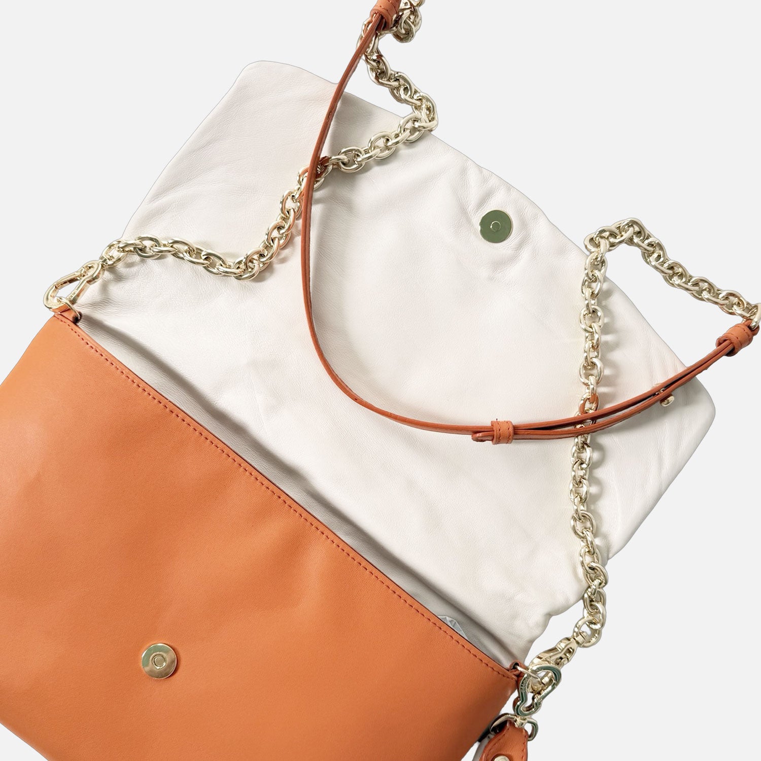 Borsa a mano Giselle Orange Nappa Vitello Oro