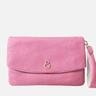 Borsa a mano Giselle Pink Nappa Vitello Oro