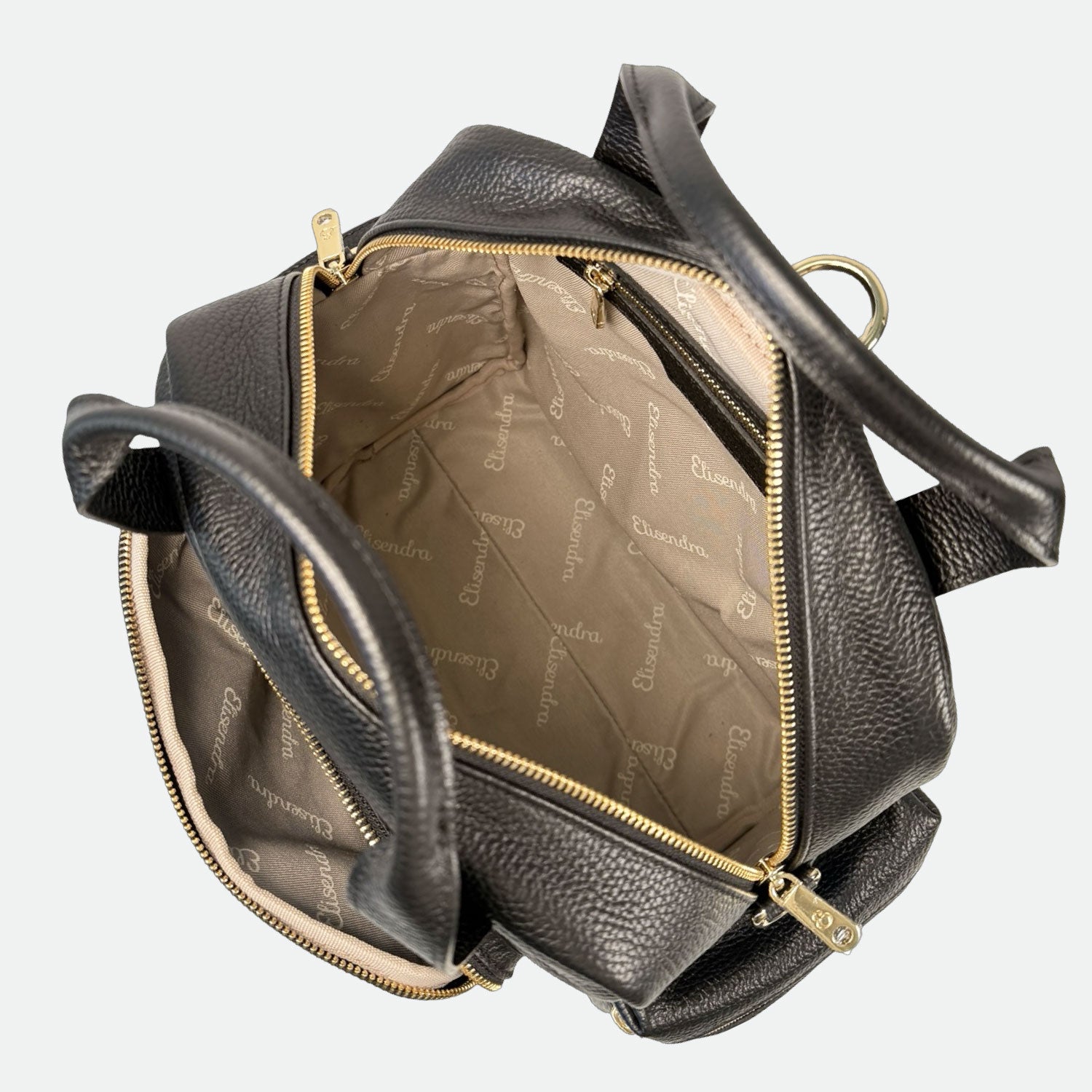 Zaino Kenya Nero Pelle Martellata Oro