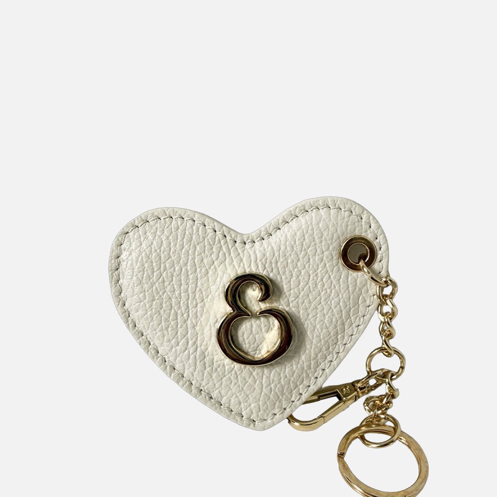 Porta Chiavi Love Avorio Pelle Martellata Oro - Elisendra®