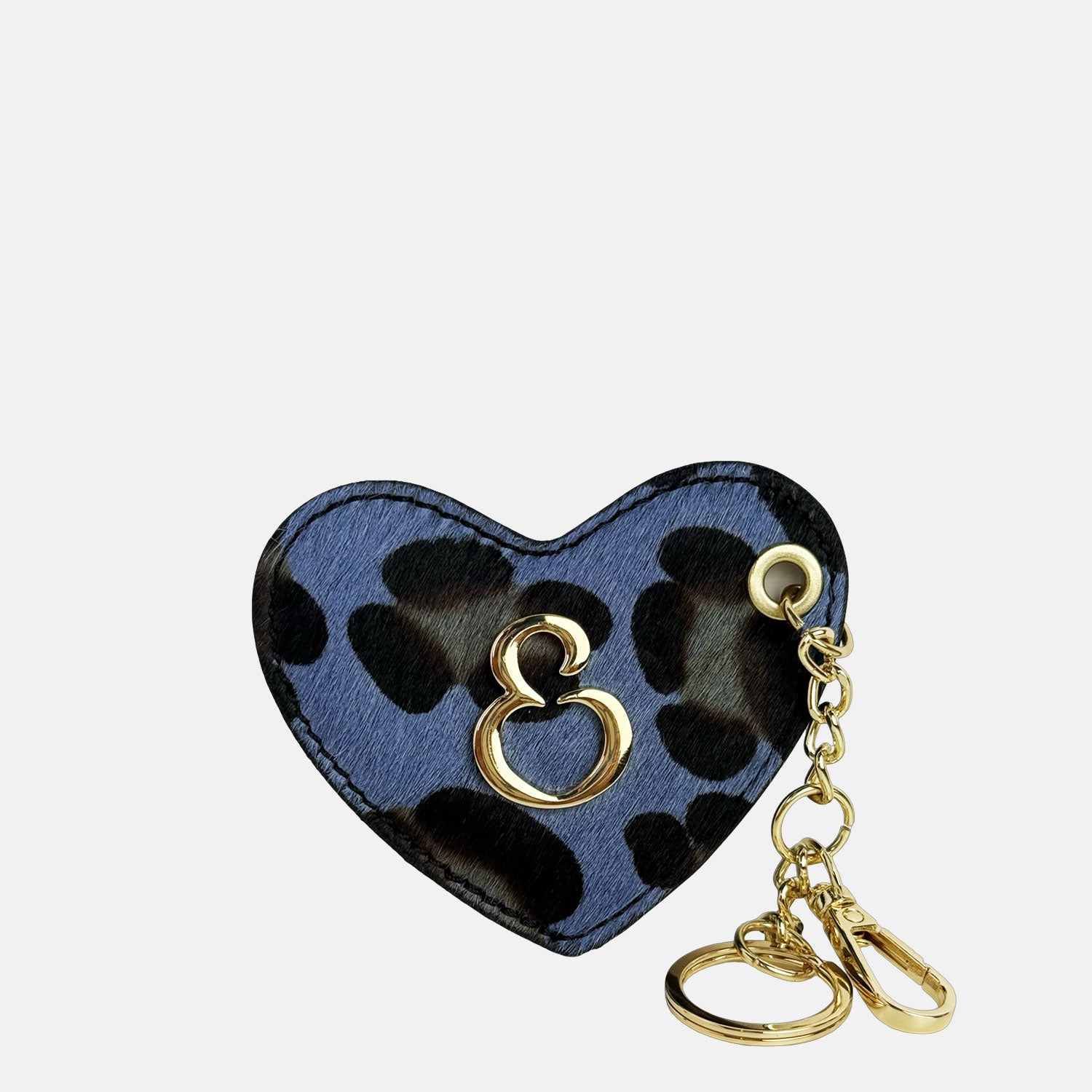 Porta Chiavi Love Nero Cavallino Blu Oro