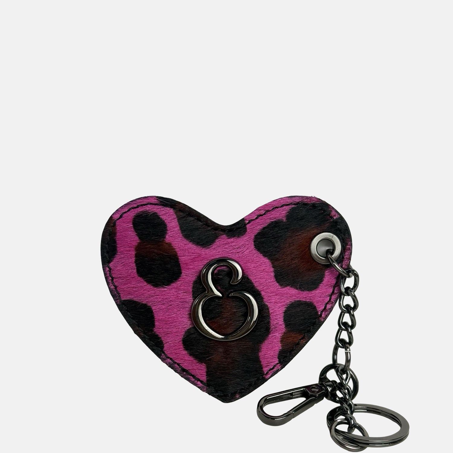 Porta Chiavi Love Nero Cavallino Fucsia Dark