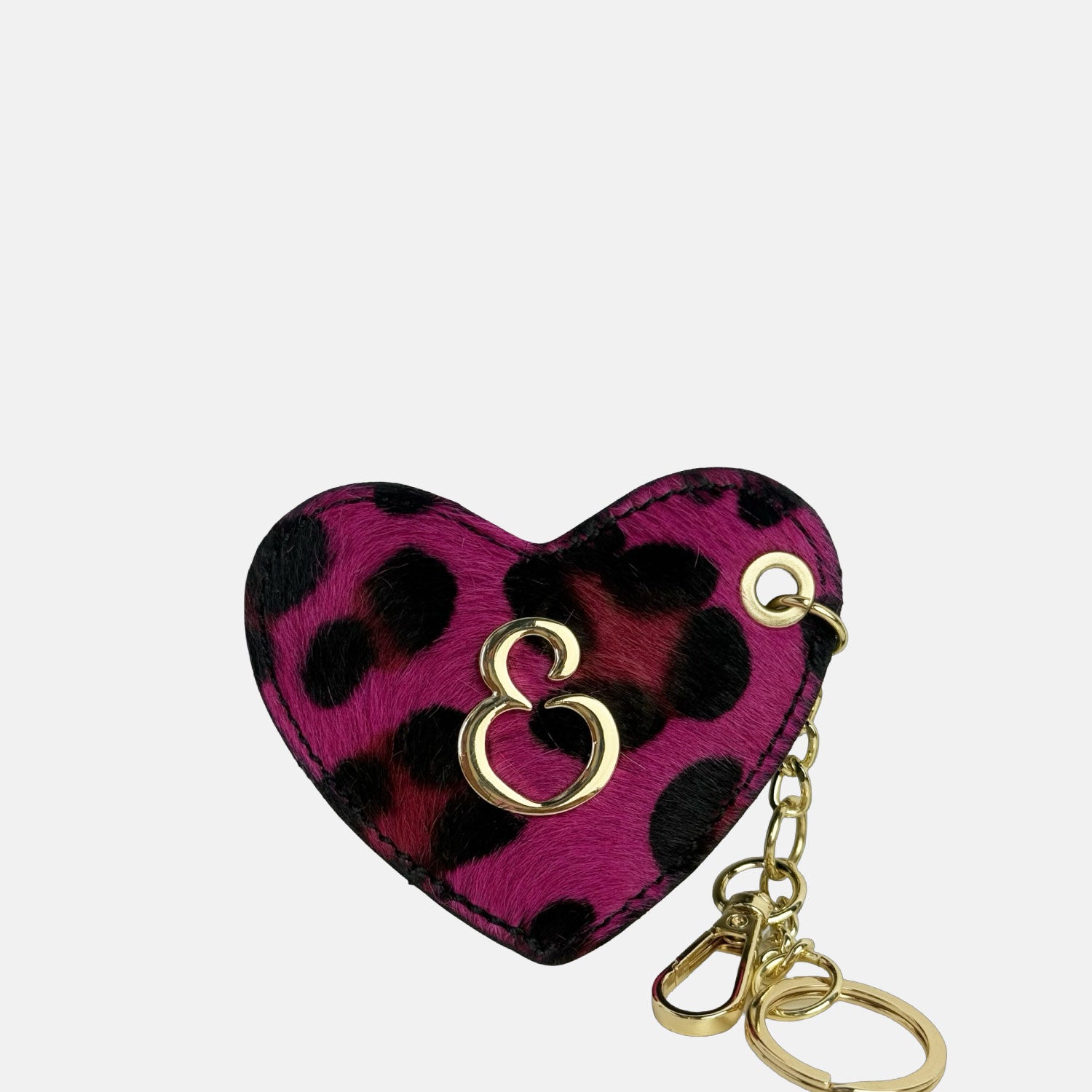 Porta Chiavi Love Nero Cavallino Fucsia Oro