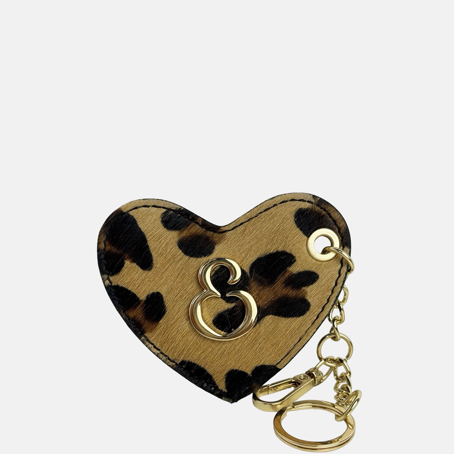 Porta Chiavi Love Nero Cavallino Leopardato Oro