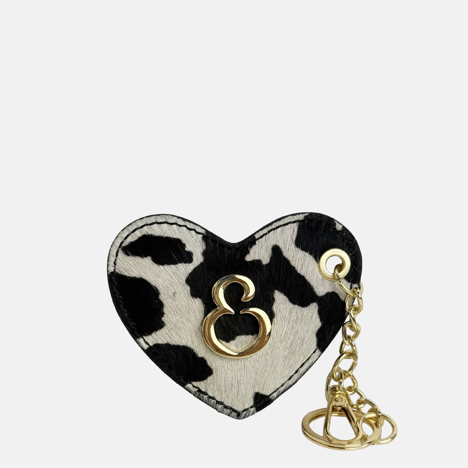 Porta Chiavi Love Nero Cavallino Cow Oro