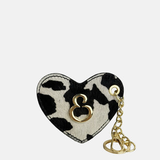 Porta Chiavi Love Nero Cavallino Cow Oro