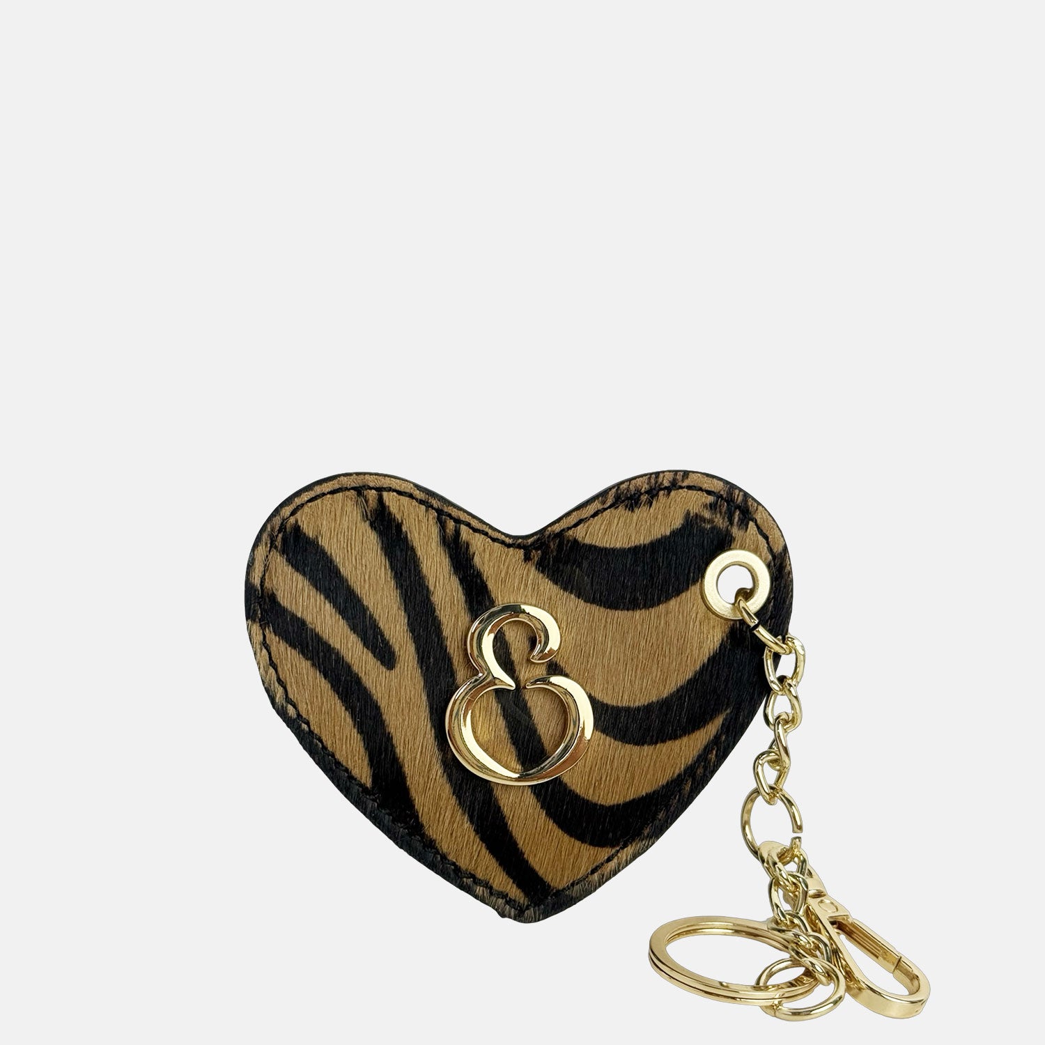 Porta Chiavi Love Nero Cavallino Tigrato Oro