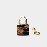 Lucchetto Oro – Pelle Brillante Animalier Oro