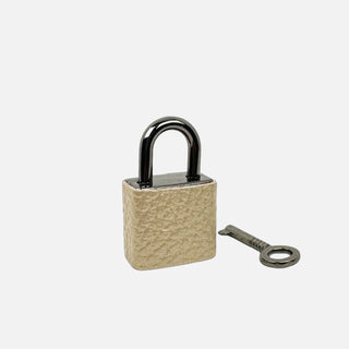 Lucchetto Platino Pelle Opaca Dark