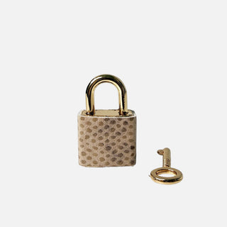 Lucchetto Beige Piitone Stampato Oro