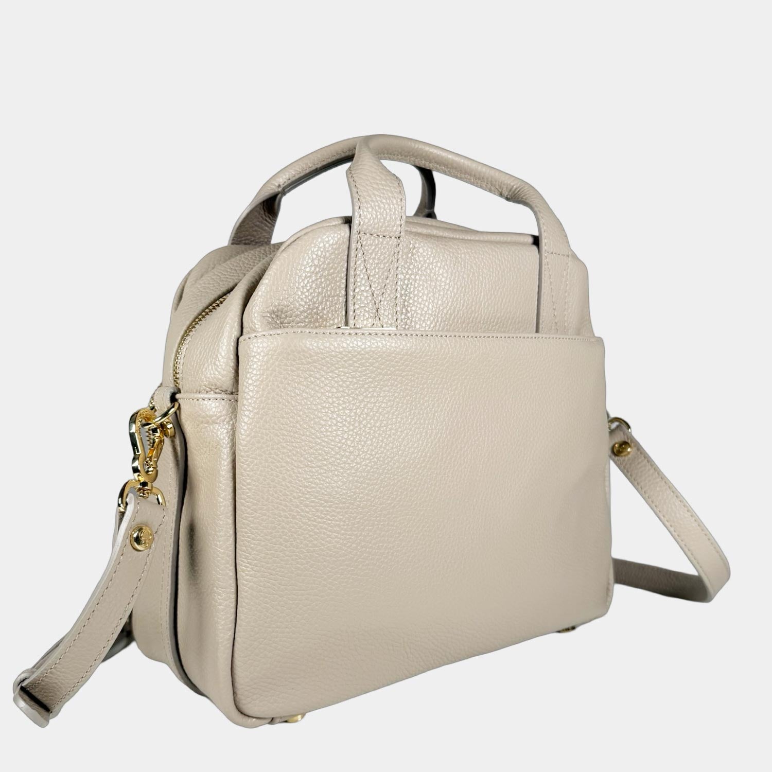 Borsa a spalla Megane Lettering Marmo Pelle Martellata Oro