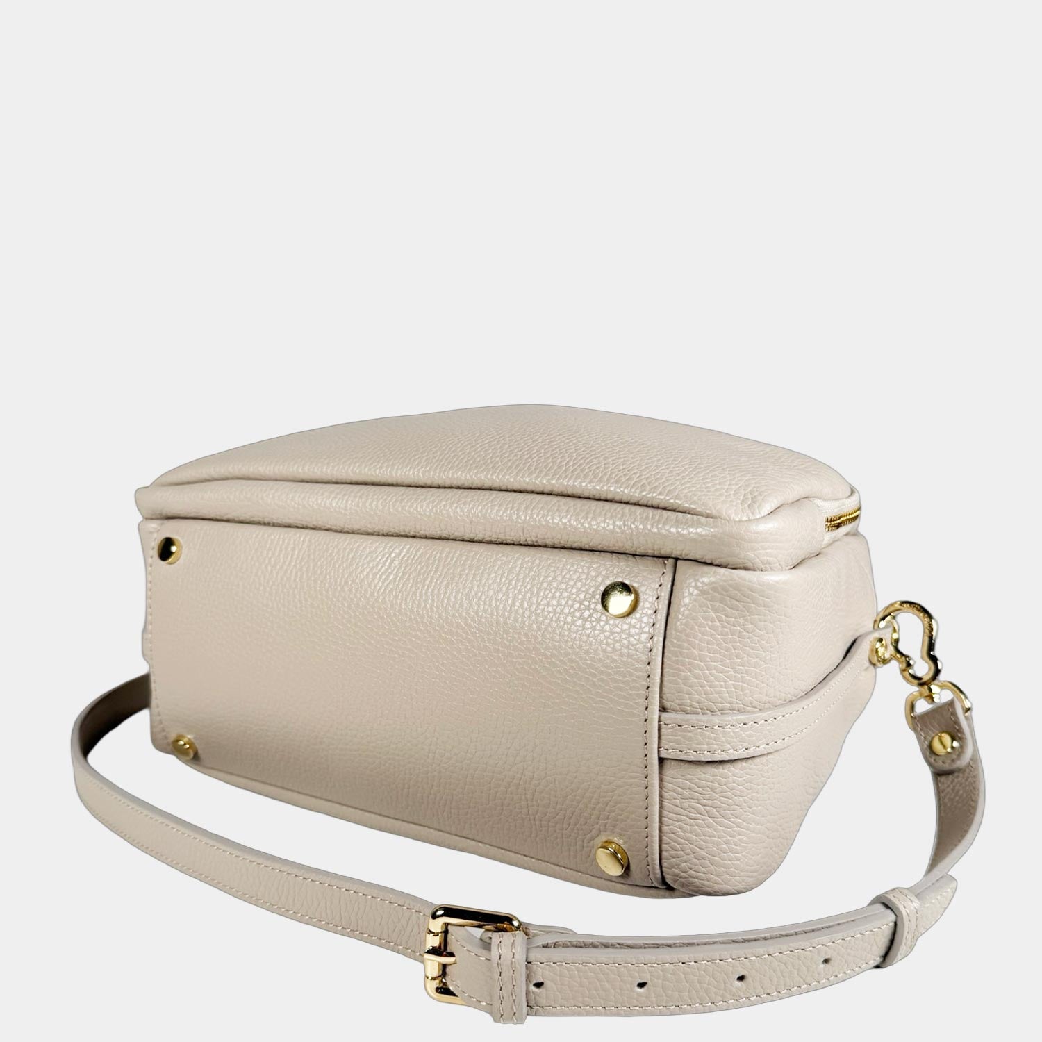 Borsa a spalla Megane Lettering Marmo Pelle Martellata Oro