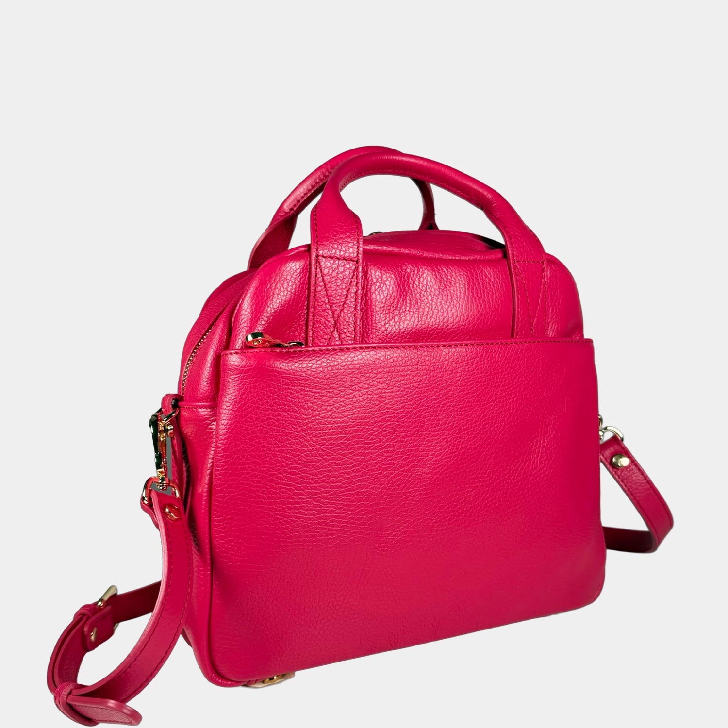 Borsa a spalla Megane Lettering Azalea Pelle Martellata Oro