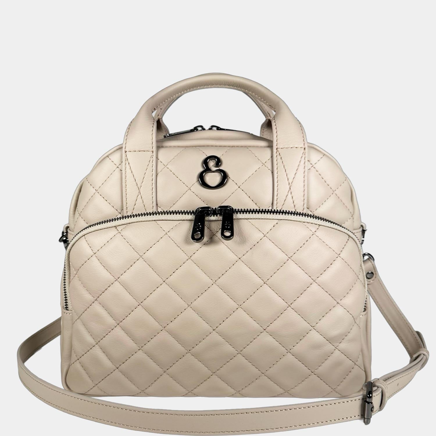 Borsa a spalla Megane Matelasse Marmo Pelle Liscia Matelassé Dark