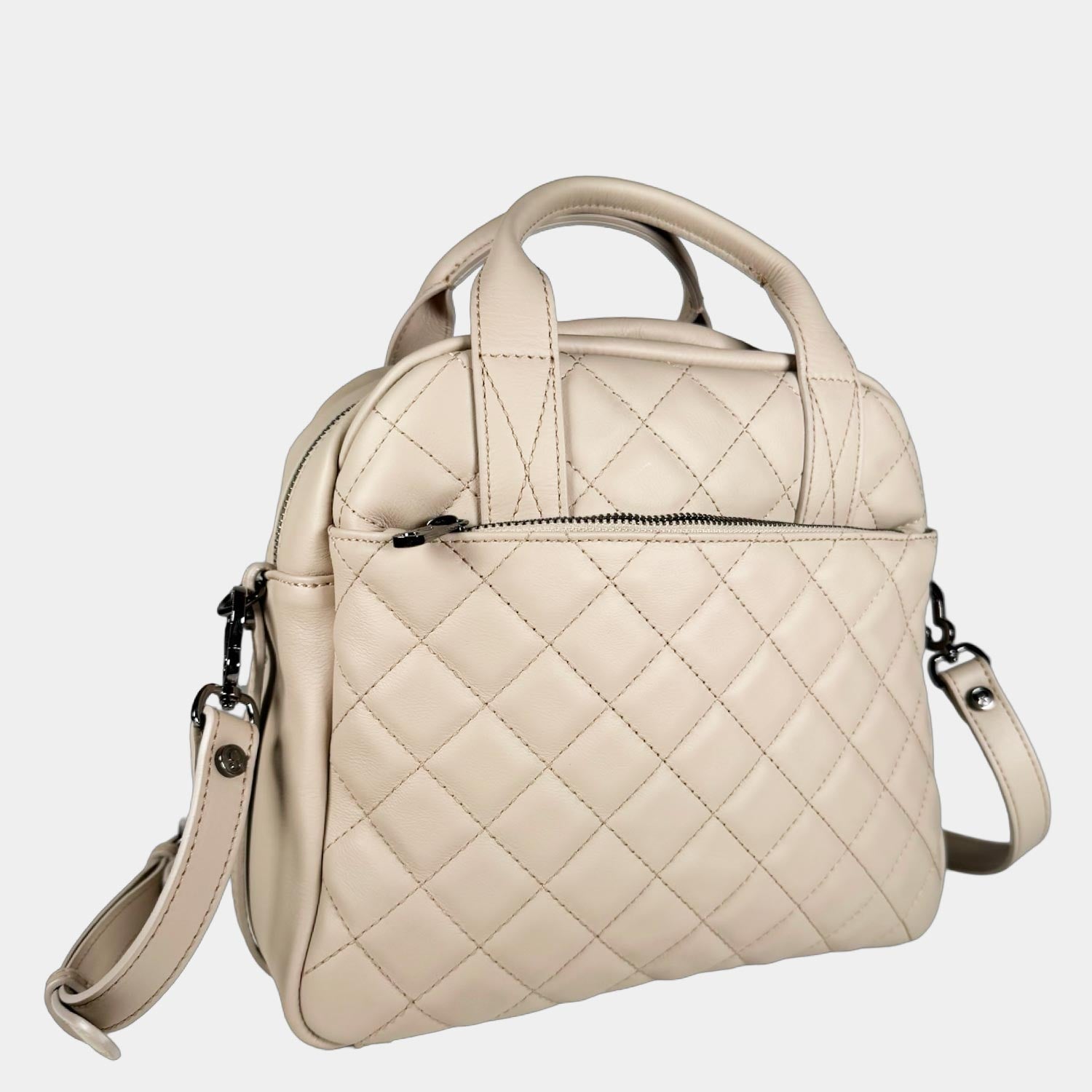Borsa a spalla Megane Matelasse Marmo Pelle Liscia Matelassé Dark