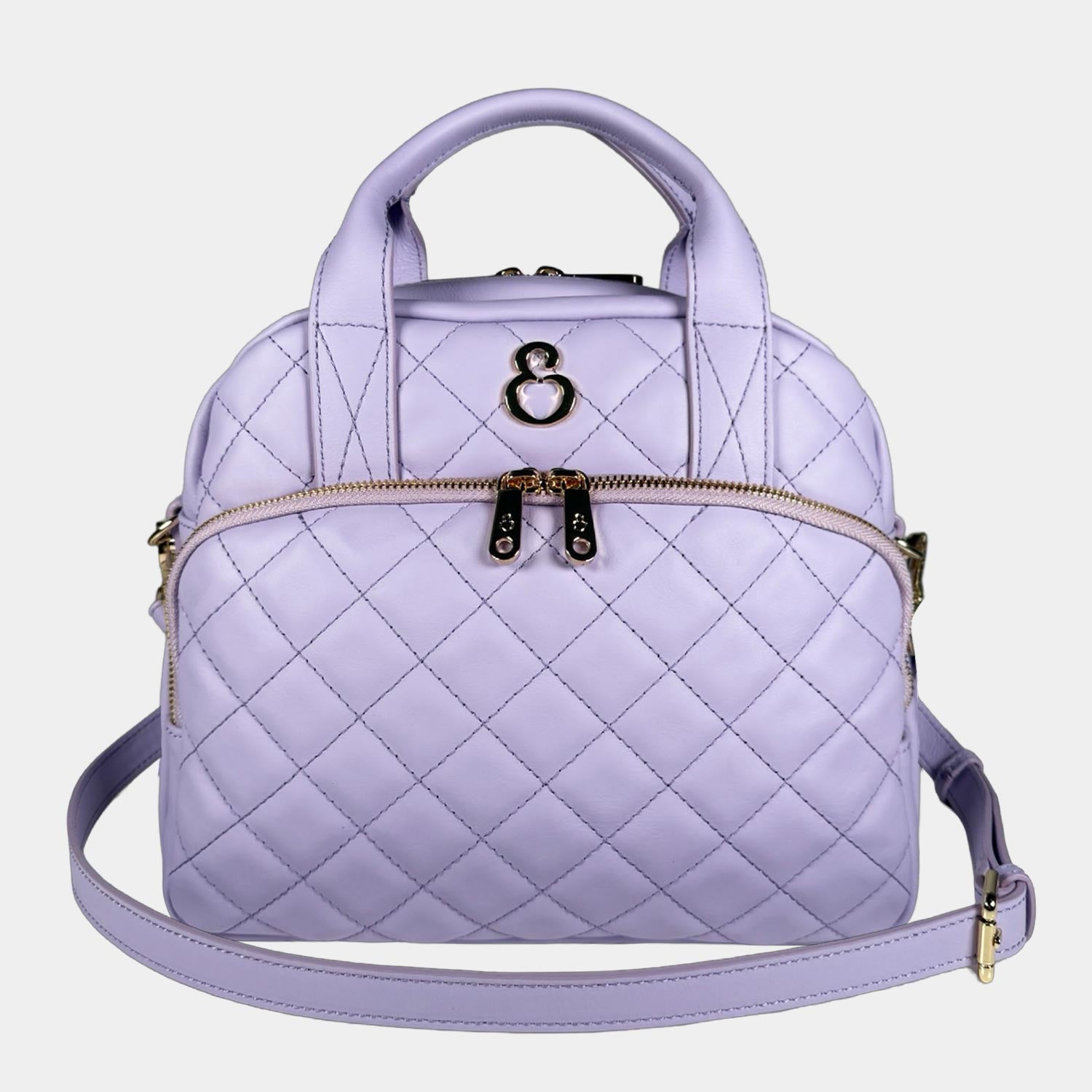 Borsa a spalla Megane Matelasse Lilla Pelle Liscia Matelassé Oro