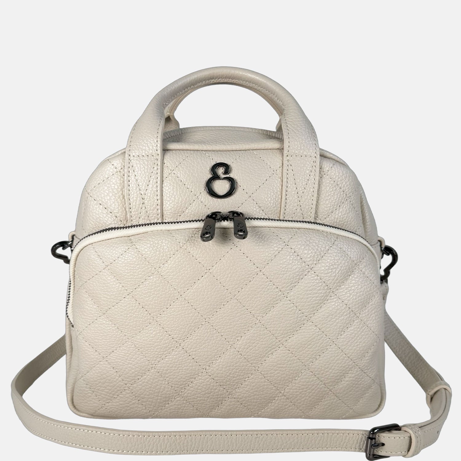 Borsa a mano Megane Matellassè Martellata Burro Pelle Martellata Dark